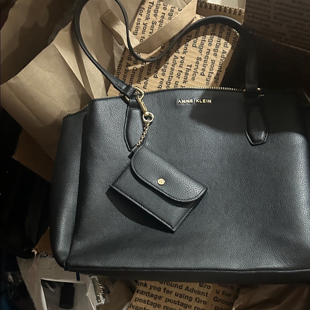 Anne Klein Black Tote with Pouch